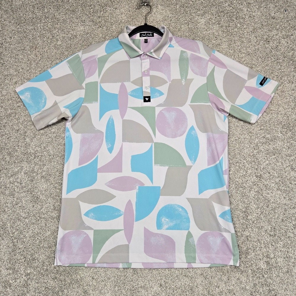 Bad Birdie Golf Polo Mens Medium Geometric‎ All over print Performance